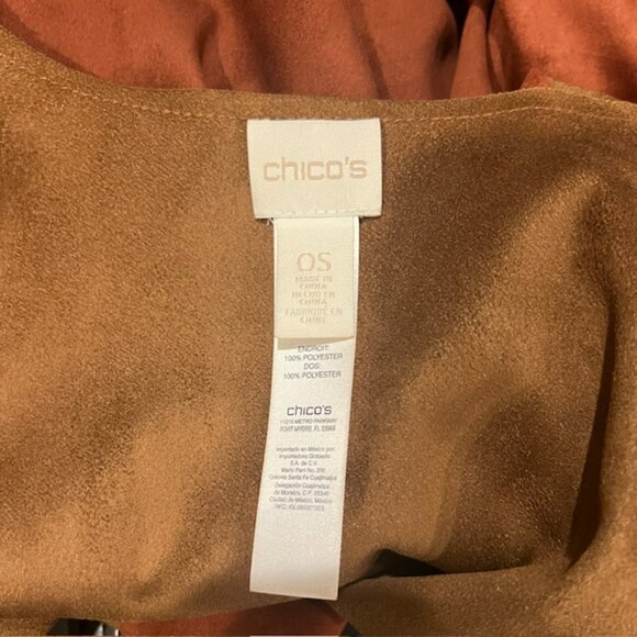 Chico's Brown Suede Like Fabric Cape One Size - Picture 9 of 9
